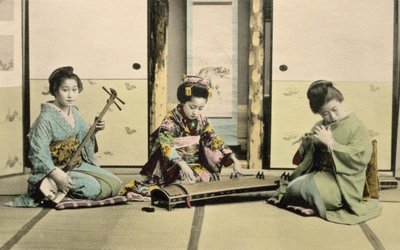 Japanese Girls Playing the Flute, 